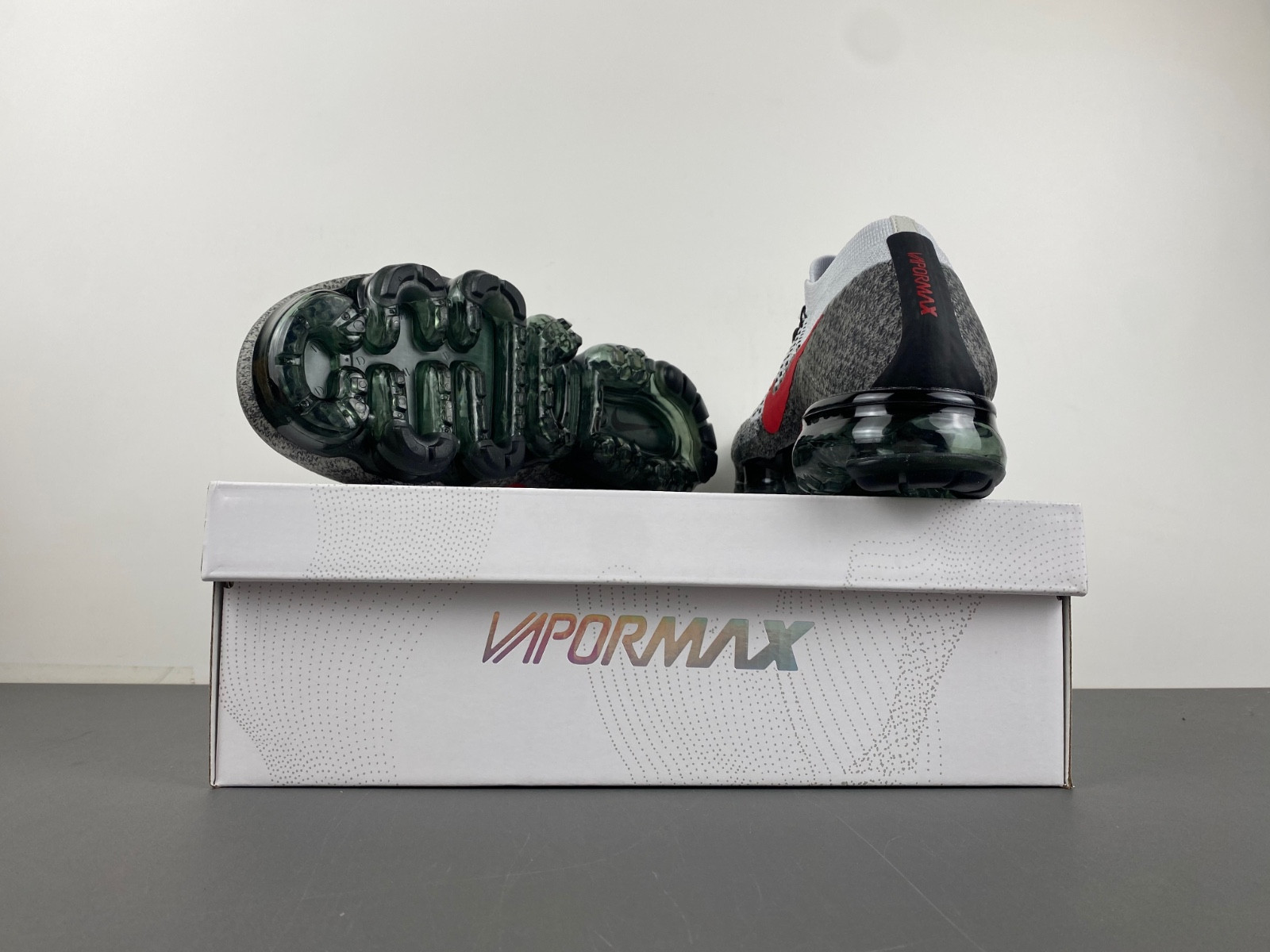 Nike Air VaporMax Platinum Red Black Men