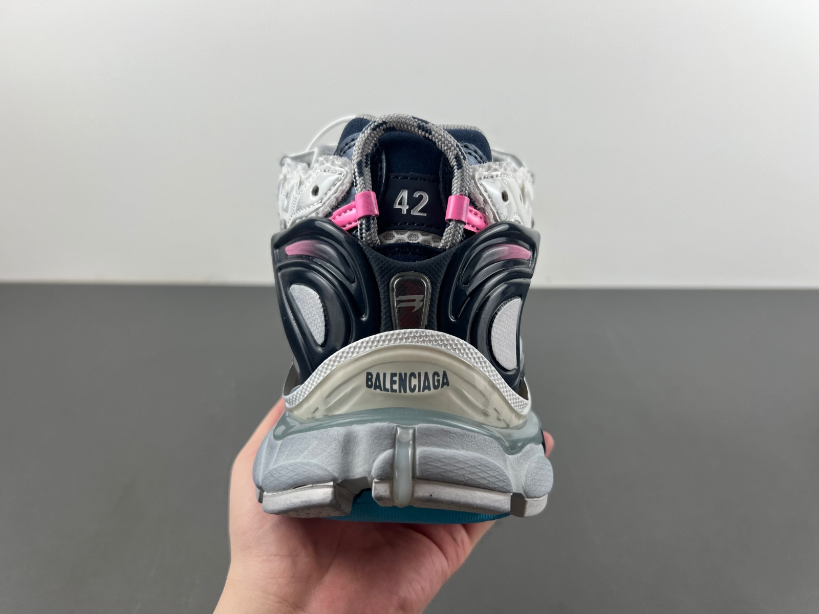 Ba1en*iaga runner sneaker in white/red/black