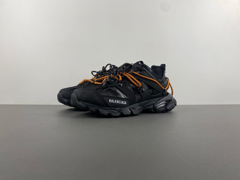 Ba1en*iaga men''s track trail laces sneaker in black/orange