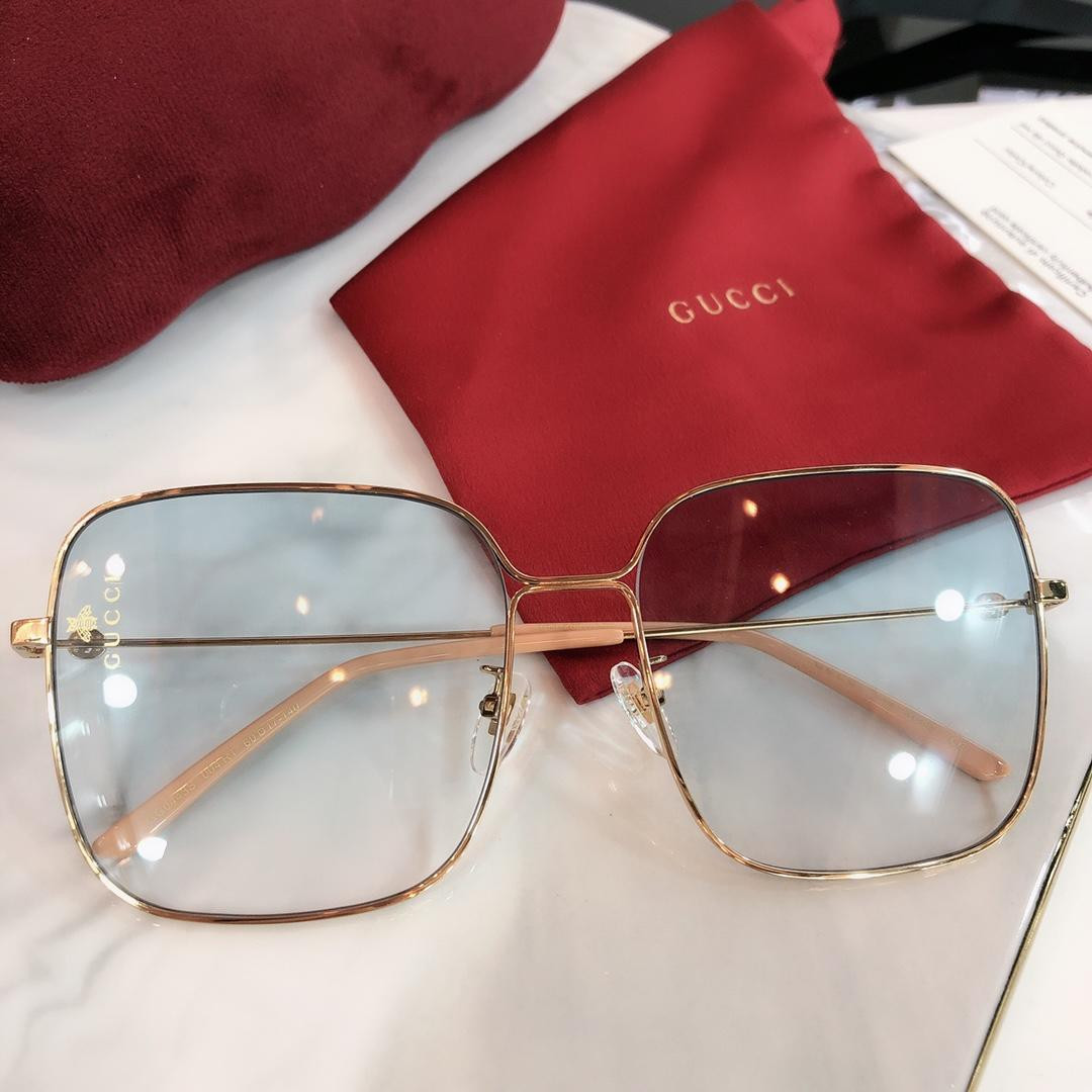 G*u*i rectangular-frame metal sunglasses 541368