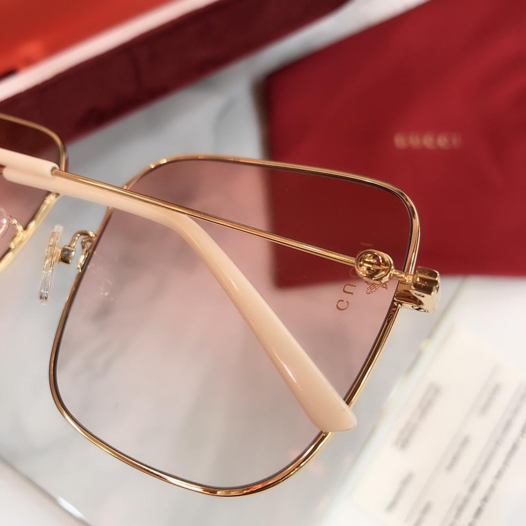 G*u*i rectangular-frame metal sunglasses 541368