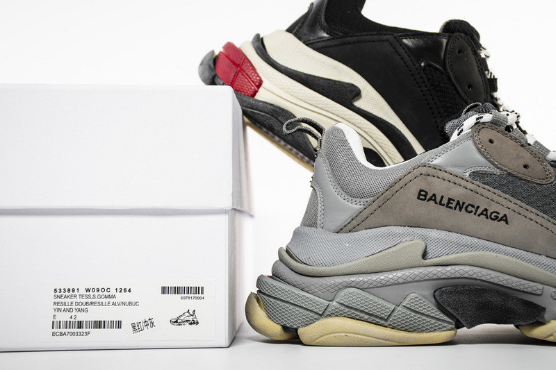 Ba*len*cia*ga grey black triple s trainers bicolour