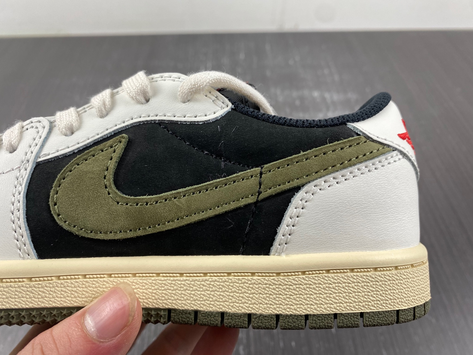 jordan 1 retro low og sp travis scott olive (ps) kids dz5909-106