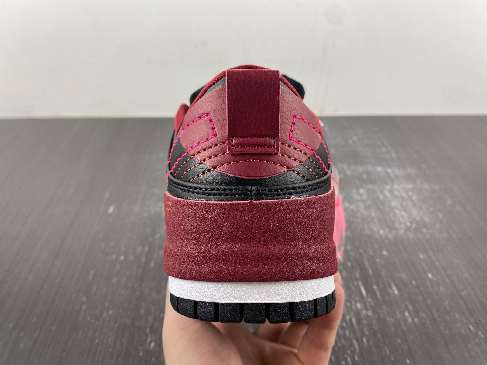 nike dunk low disrupt 2 black dark beetroot (women