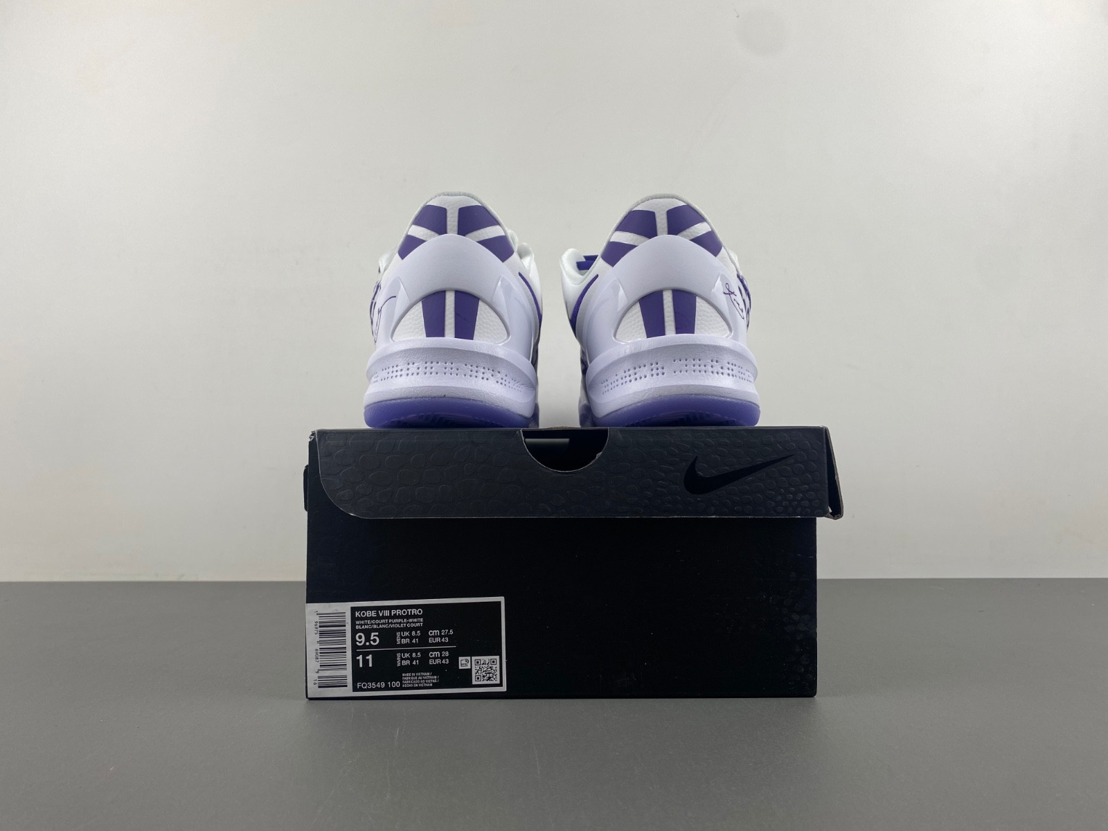 nike kobe 8 protro "white/court purple" fq3549-100