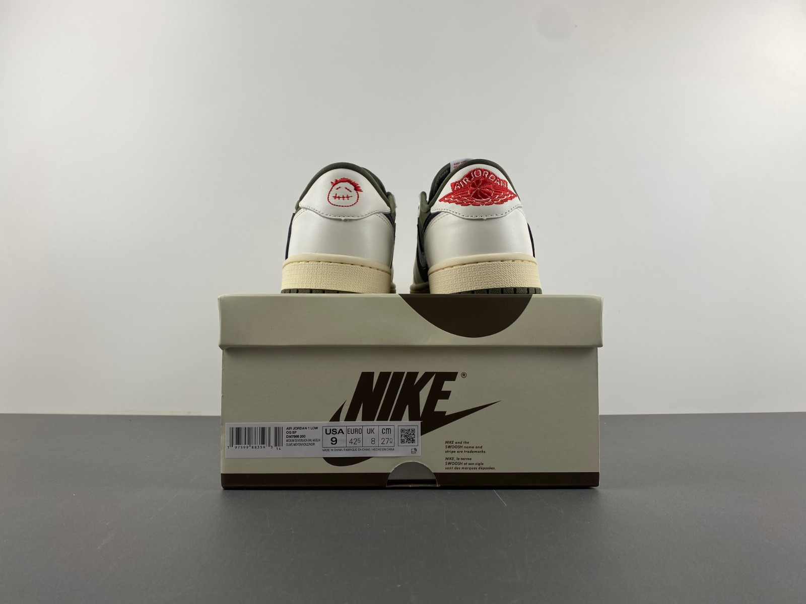 travis scott air jordan 1 low og olive dm7866-200