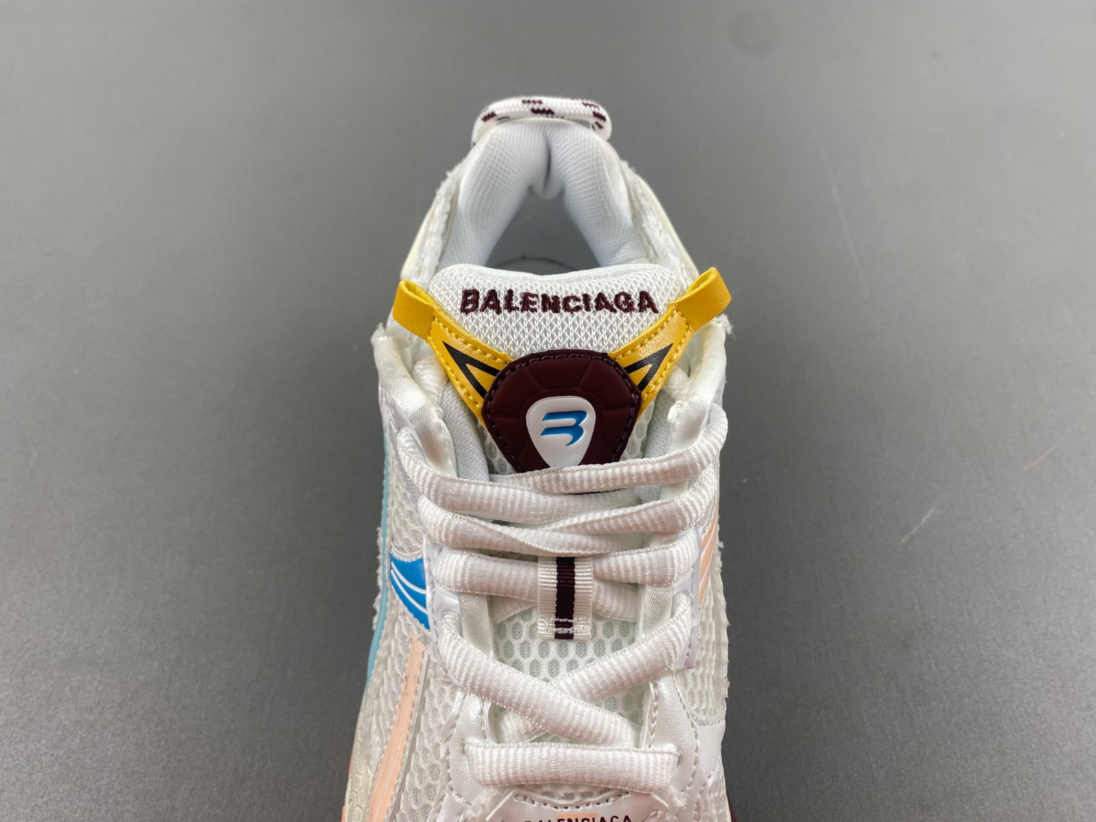 Ba*len*cia*ga runner sneaker in white/yellow/pink/blue