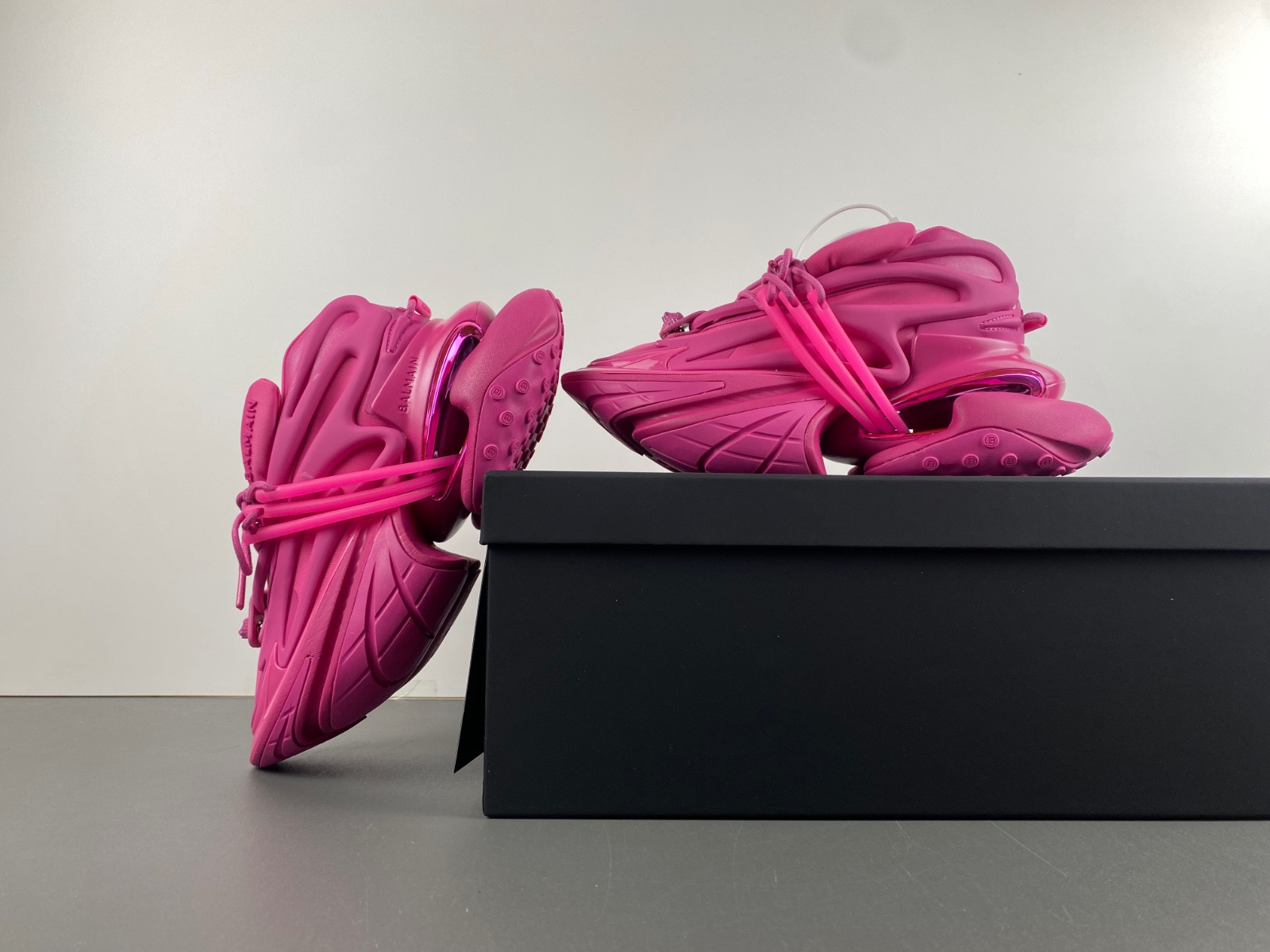 balmain neoprene and leather unicorn low-top sneakers