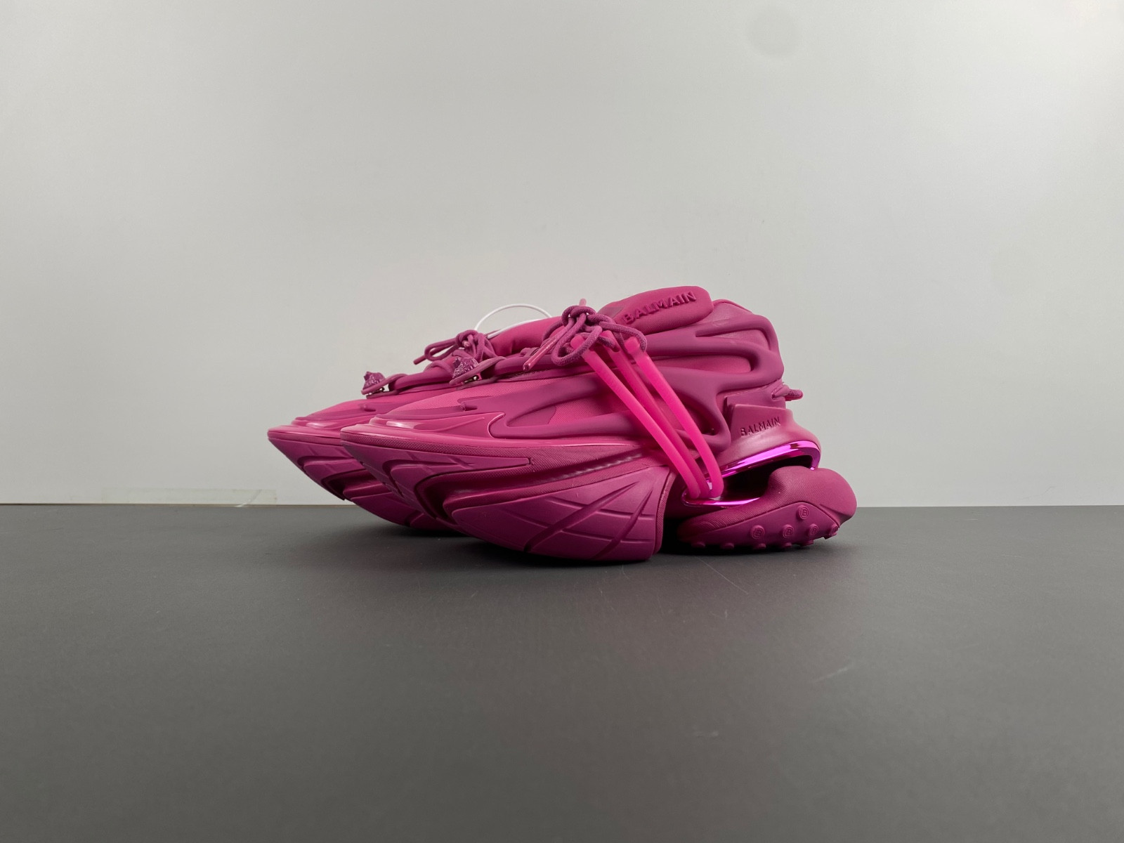 balmain neoprene and leather unicorn low-top sneakers