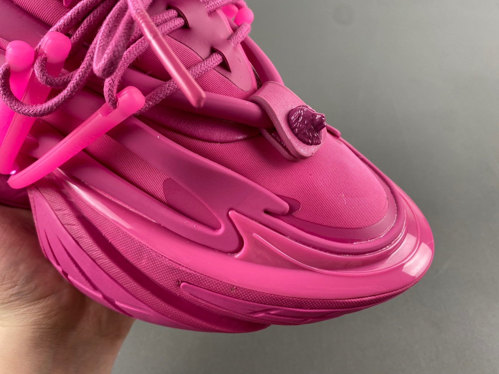 balmain neoprene and leather unicorn low-top sneakers