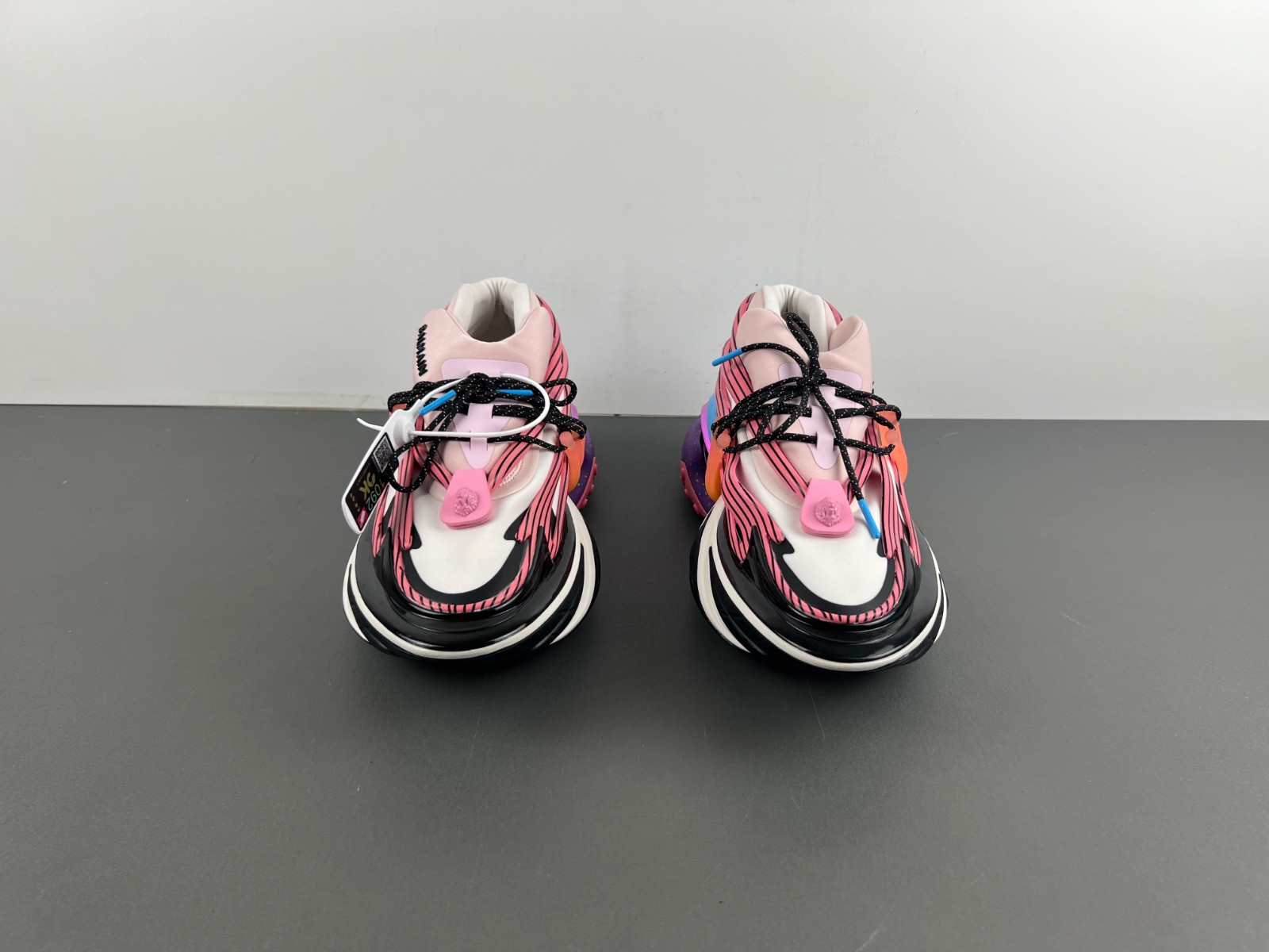 balmain neoprene and leather unicorn low-top sneakers