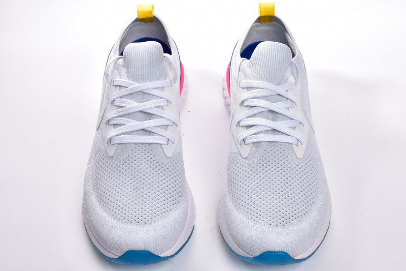 nike epic react flyknit white racer blue pink blast aq0067-101
