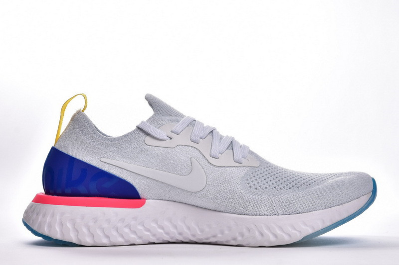 nike epic react flyknit white racer blue pink blast aq0067-101