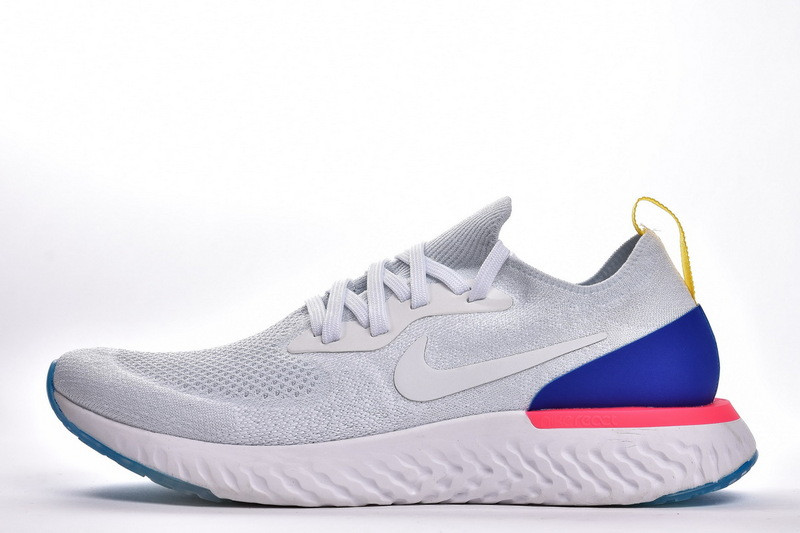 nike epic react flyknit white racer blue pink blast aq0067-101