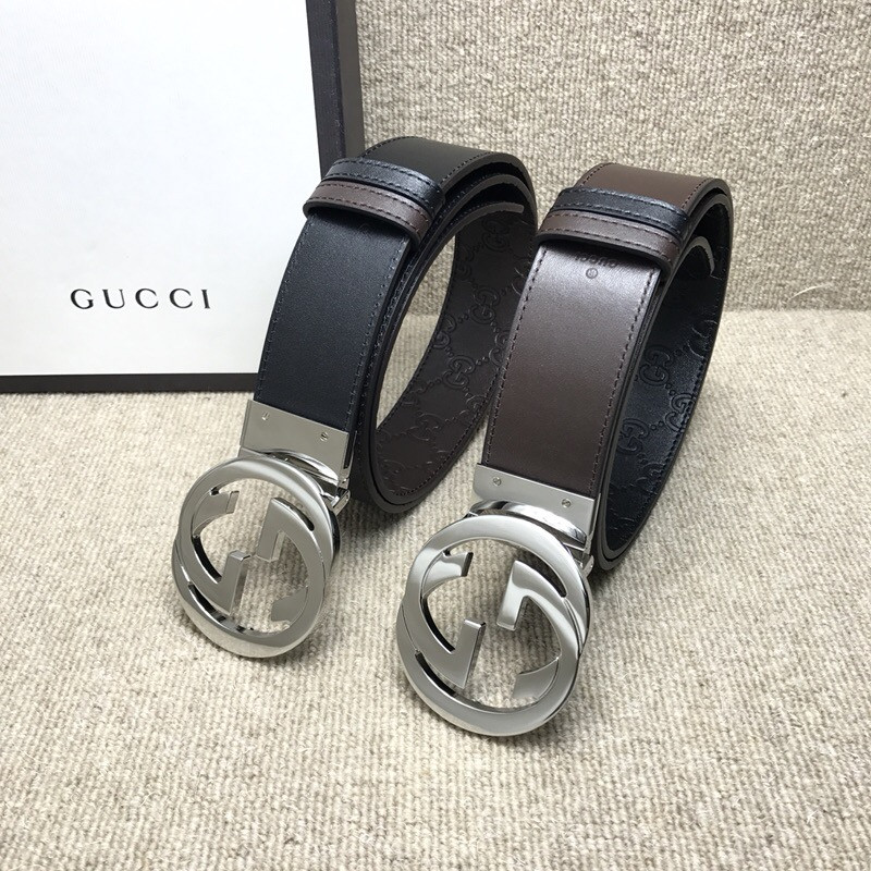 G*u*i reversible G*u*i signature belt 473030-1