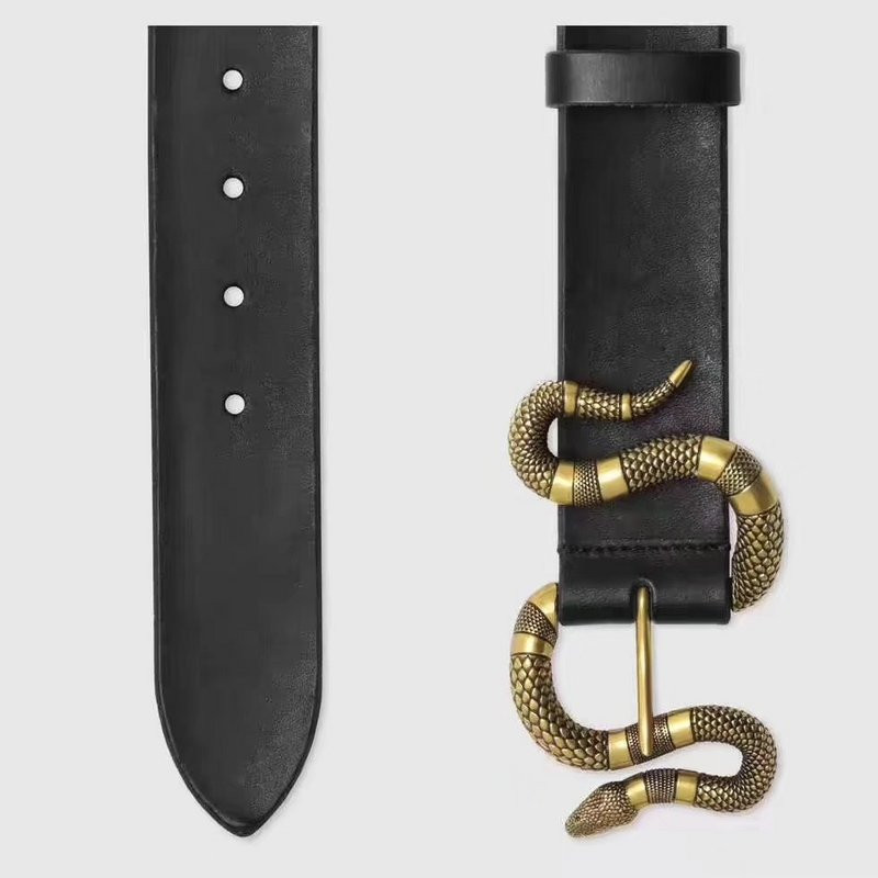 G*u*i leather belt with snake buckle 458935