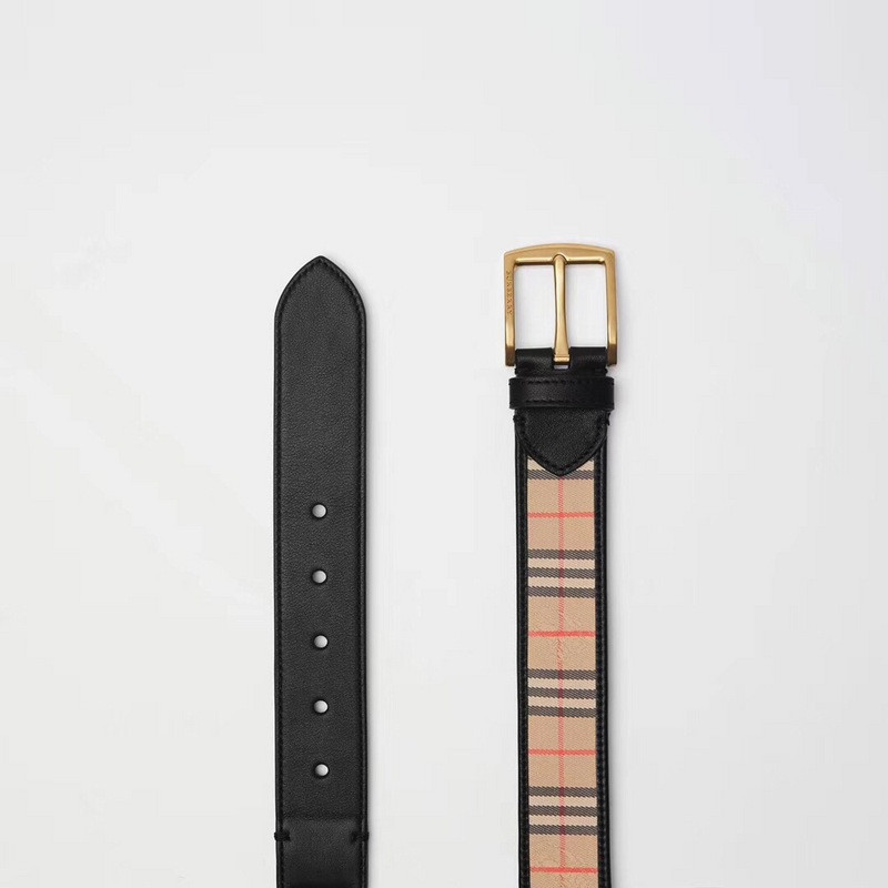 B**rry 1983 plaid leather d-ring belt w22850