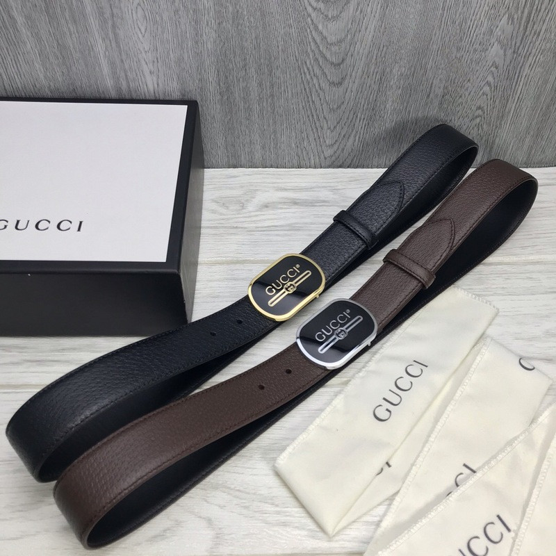 G*u*i leather belt with G*u*i print buckle 547754