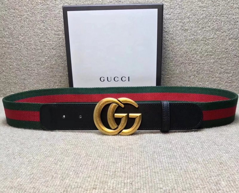 G*u*i gg buckle striped webbing belt w12080-1