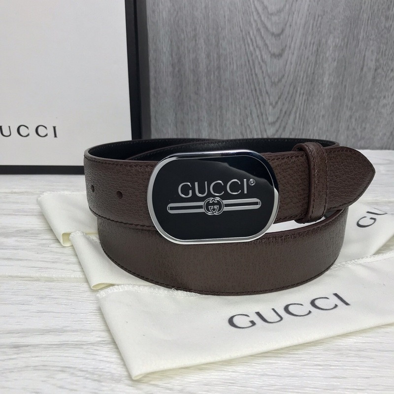G*u*i leather belt with G*u*i print buckle 547754