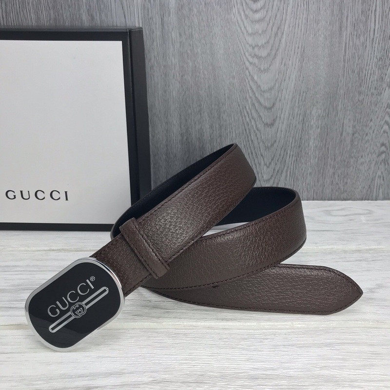 G*u*i leather belt with G*u*i print buckle 547754