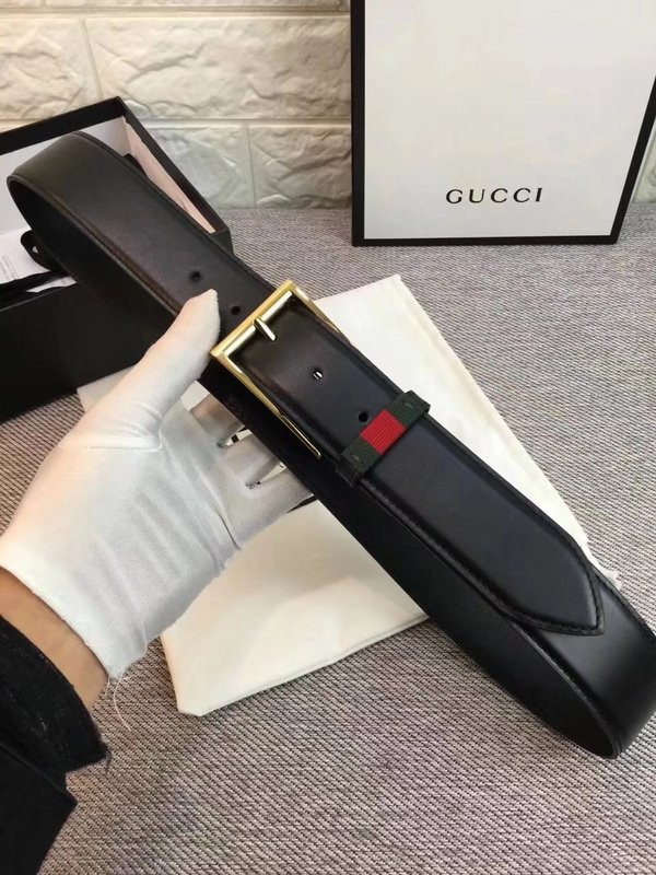 G*u*i leather belt with web w495125