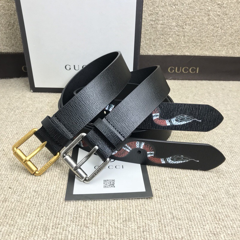 G*u*i leather belt with kingsnake 434520