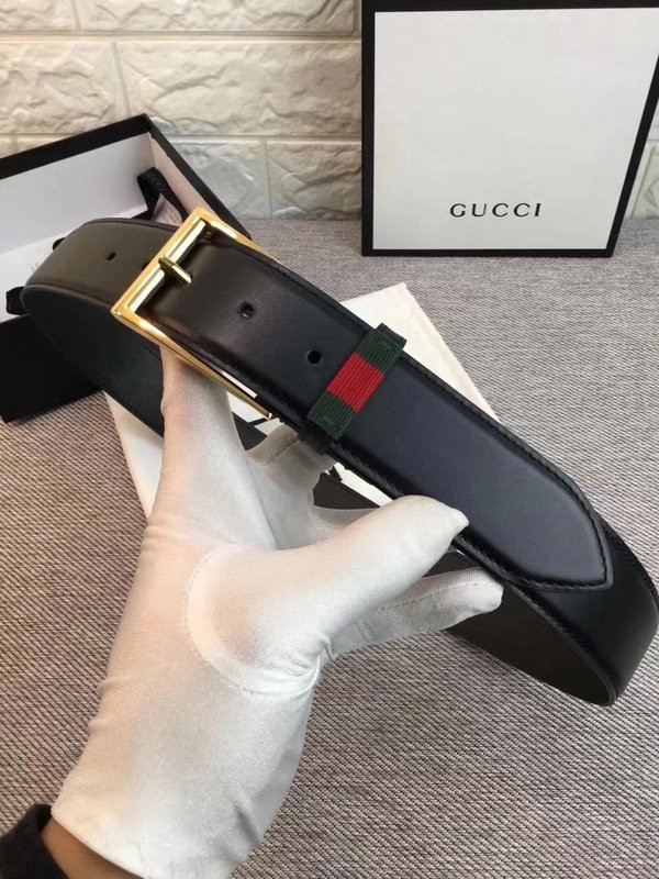 G*u*i leather belt with web w495125