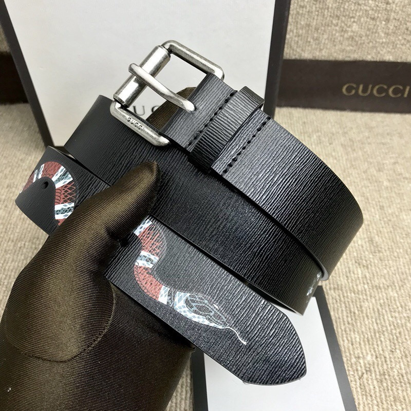 G*u*i leather belt with kingsnake 434520