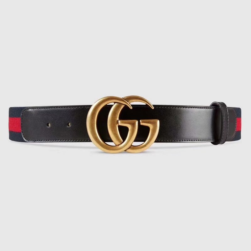 G*u*i gg buckle striped webbing belt w12080-2