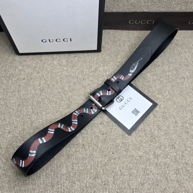 G*u*i leather belt with kingsnake 434520