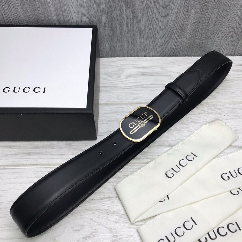 G*u*i leather belt with G*u*i print buckle 547754