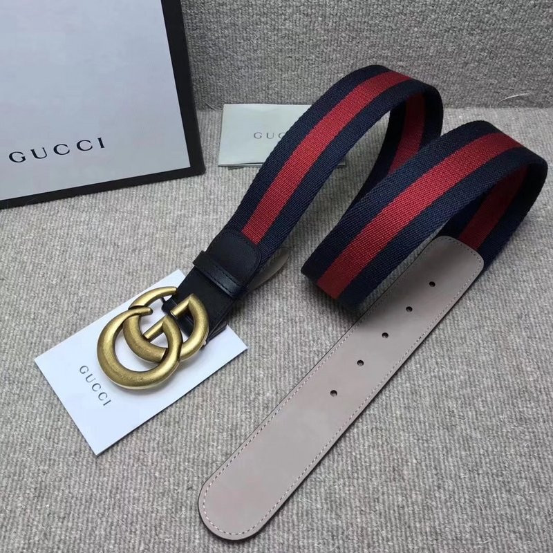 G*u*i gg buckle striped webbing belt w12080-2