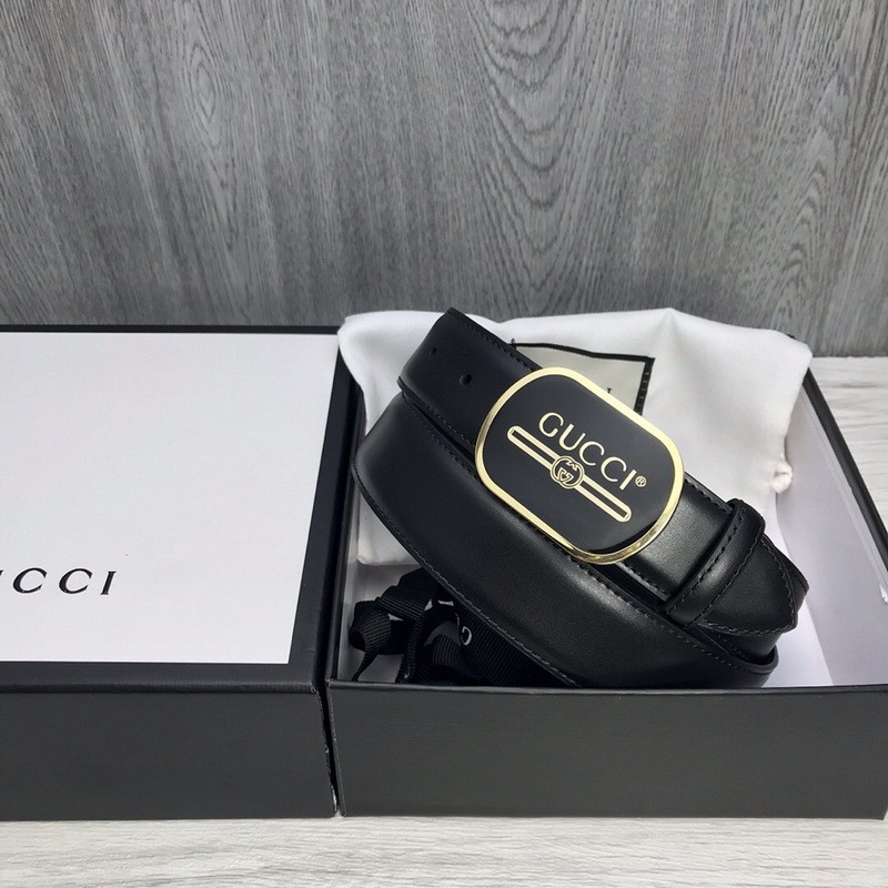 G*u*i leather belt with G*u*i print buckle 547754