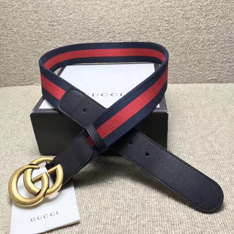 G*u*i gg buckle striped webbing belt w12080-2