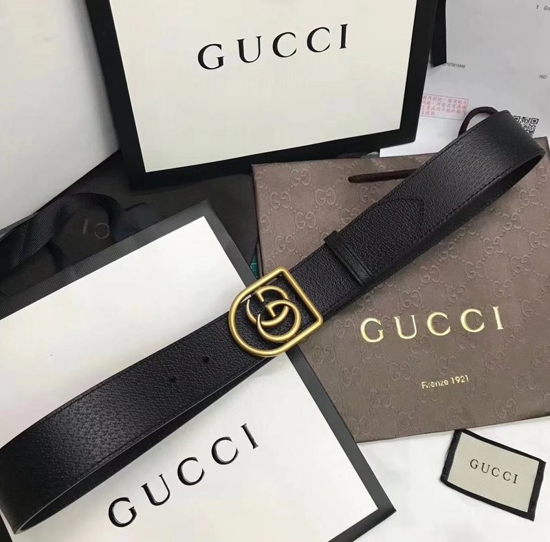 G*u*i ‎leather belt with framed double g 495128