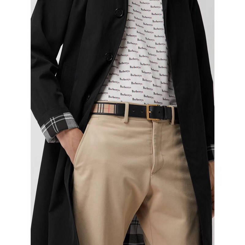 B**rry 1983 plaid leather d-ring belt w22850