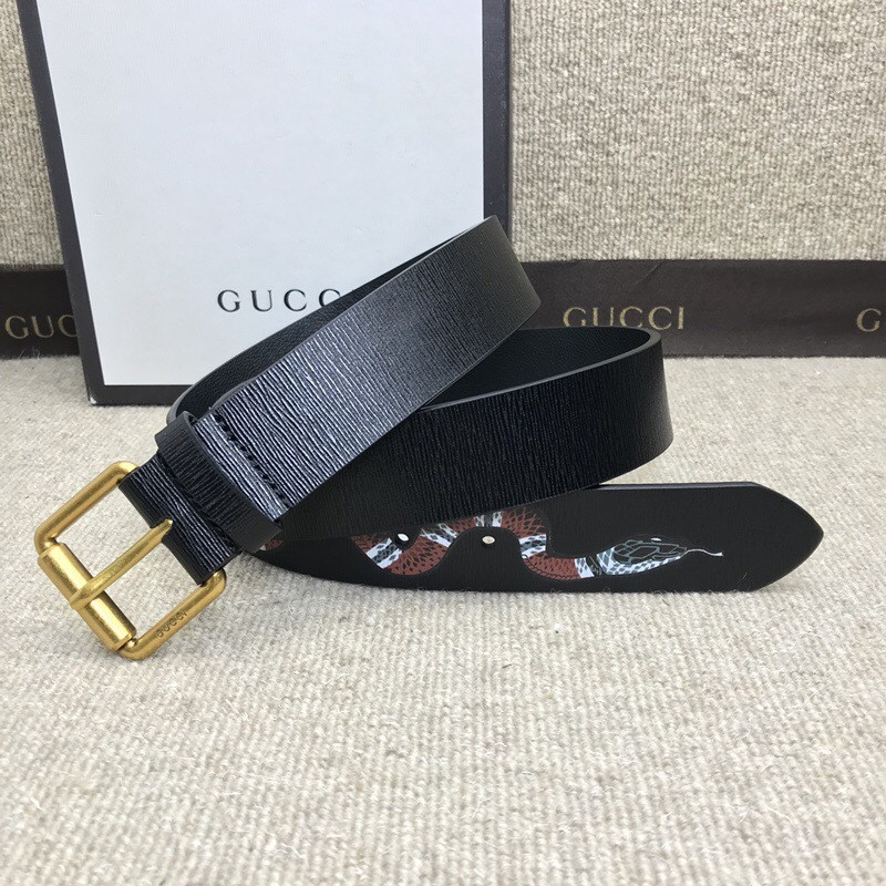 G*u*i leather belt with kingsnake 434520