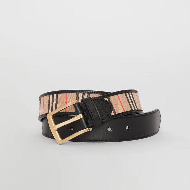 B**rry 1983 plaid leather d-ring belt w22850