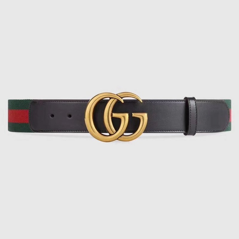 G*u*i gg buckle striped webbing belt w12080-1