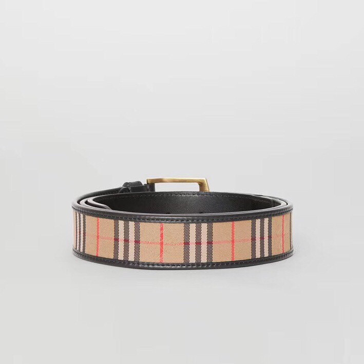 B**rry 1983 plaid leather d-ring belt w22850