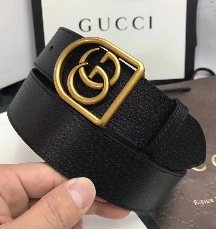 G*u*i ‎leather belt with framed double g 495128