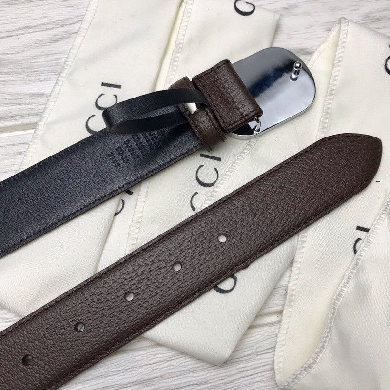 G*u*i leather belt with G*u*i print buckle 547754