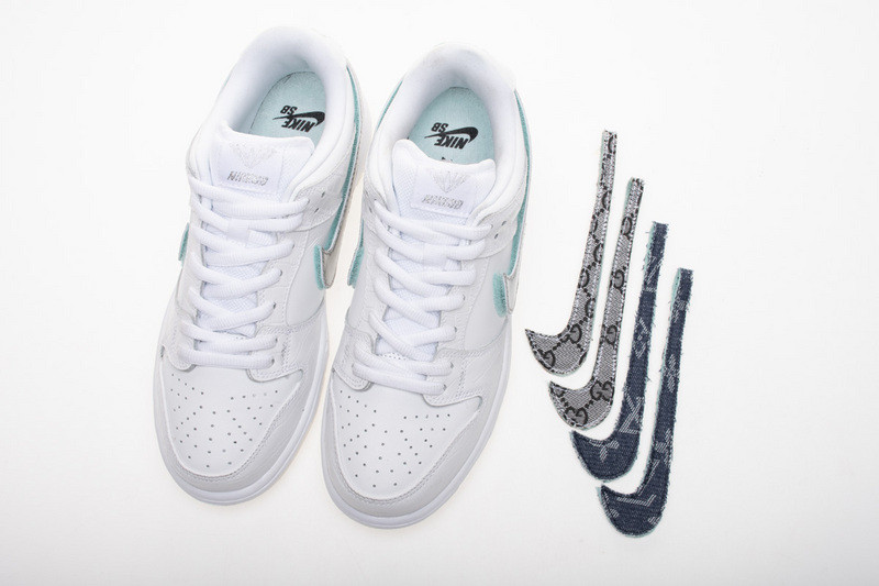 nike sb dunk low di*m*nd S*pply co white di*m*nd bv1310-100