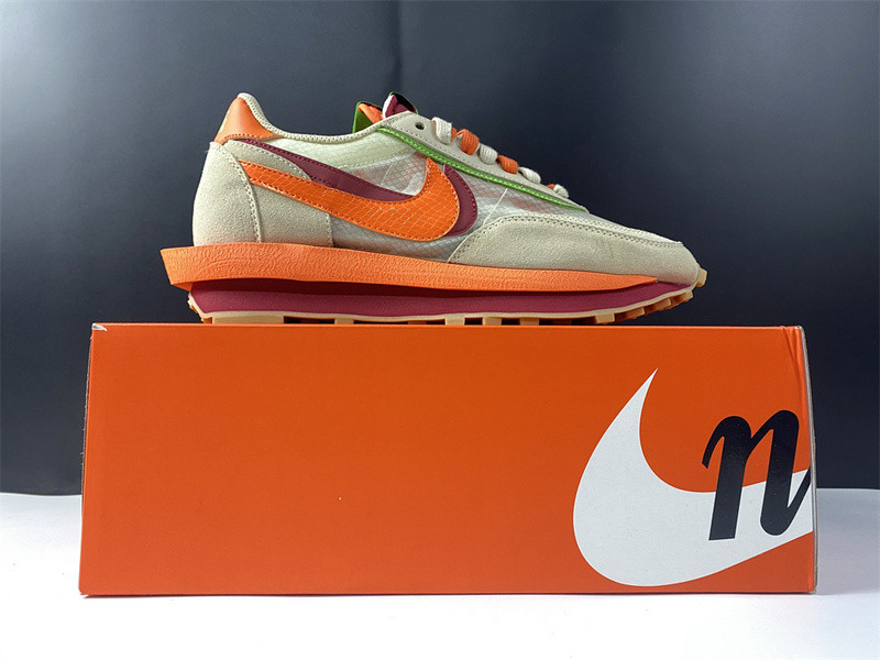 nike ldwaffle clot sacai net orange blaze - dh1347-100