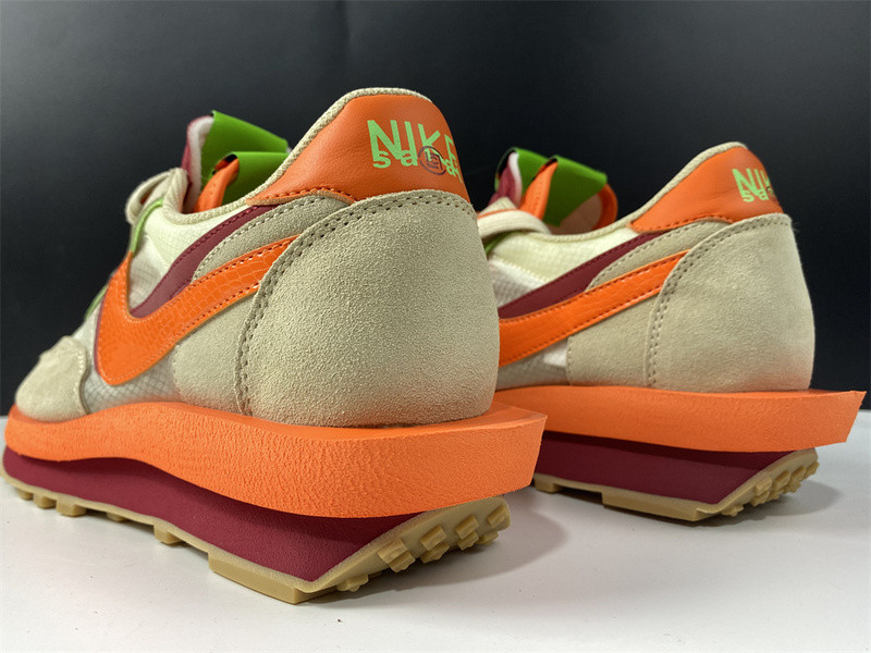 nike ldwaffle clot sacai net orange blaze - dh1347-100