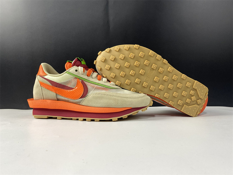 nike ldwaffle clot sacai net orange blaze - dh1347-100