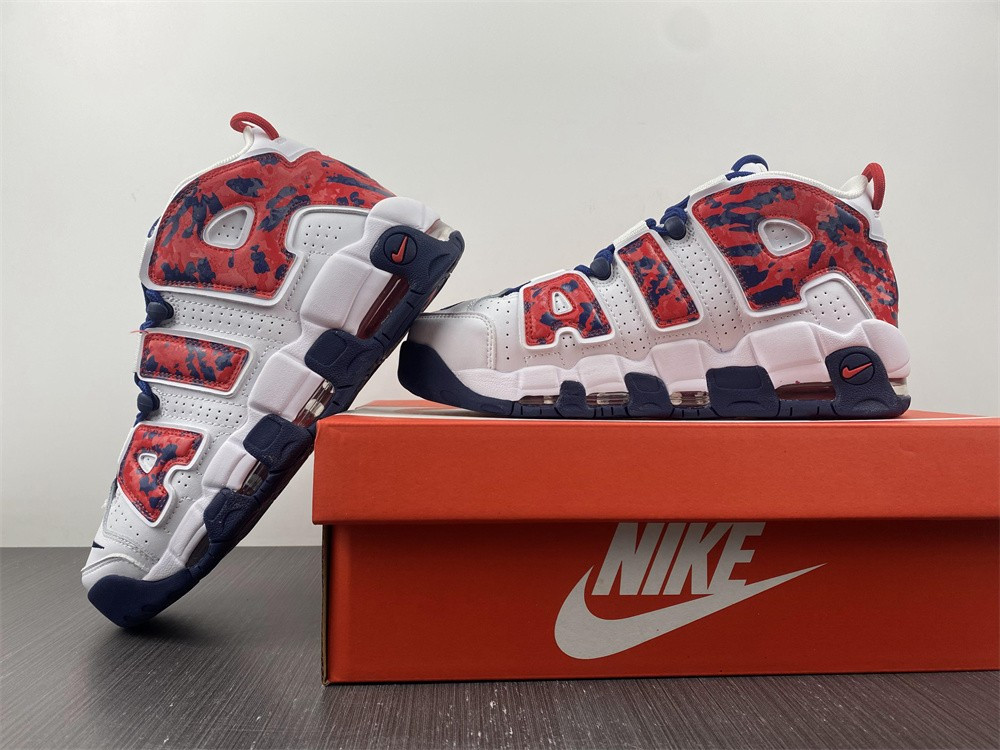 nike air more uptempo white blue red camo (gs) cz7885-100