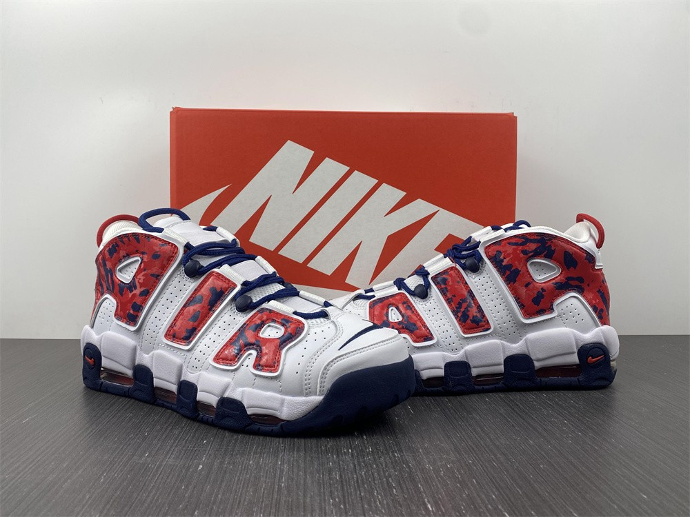 nike air more uptempo white blue red camo (gs) cz7885-100