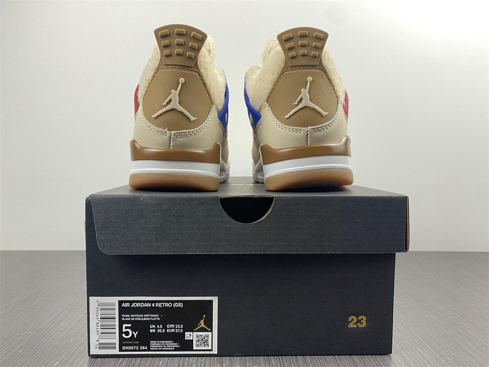air jordan 4 retro beige blue red blue shoes dc0790-103